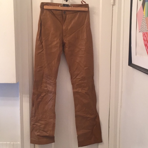 Steve Madden Tan Leather Pants - Picture 1 of 2